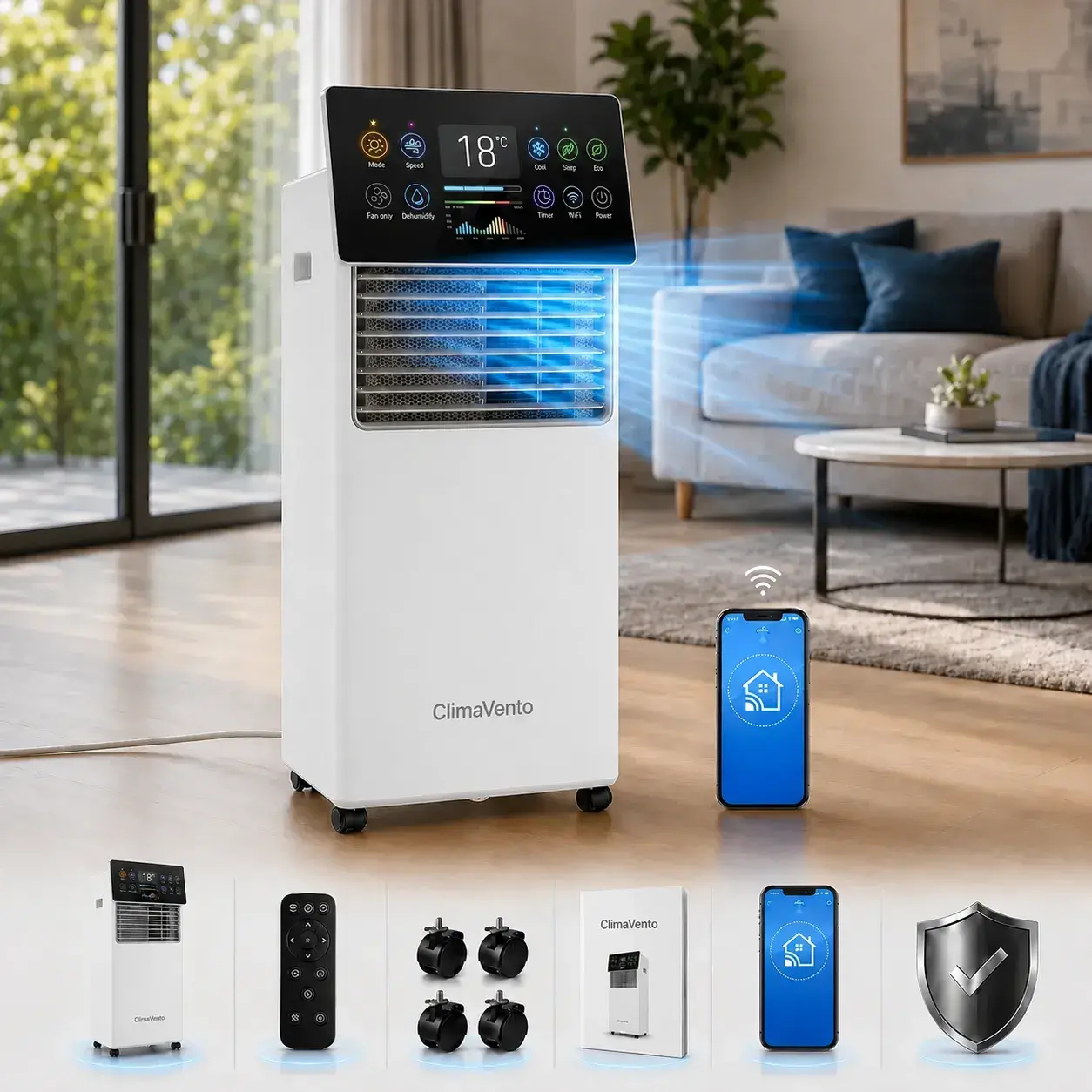ClimaVento™ 4-in-1 — Climatizzatore portatile senza installazione